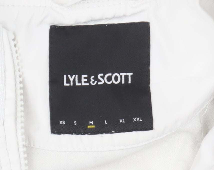 Lyle & Scott Men's White Bomber Jacket M Classic Sports Style
