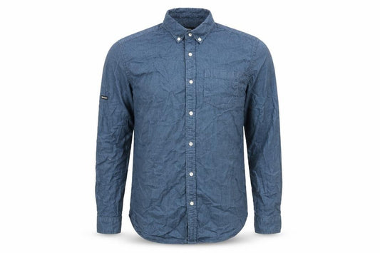 Superdry Studios Men's Blue Cotton Button-Up Shirt Size M Regular Fit