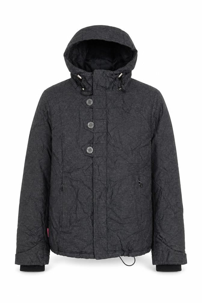 Betty Mens Rides Grey L Puffer Snowboard Jacket Hooded