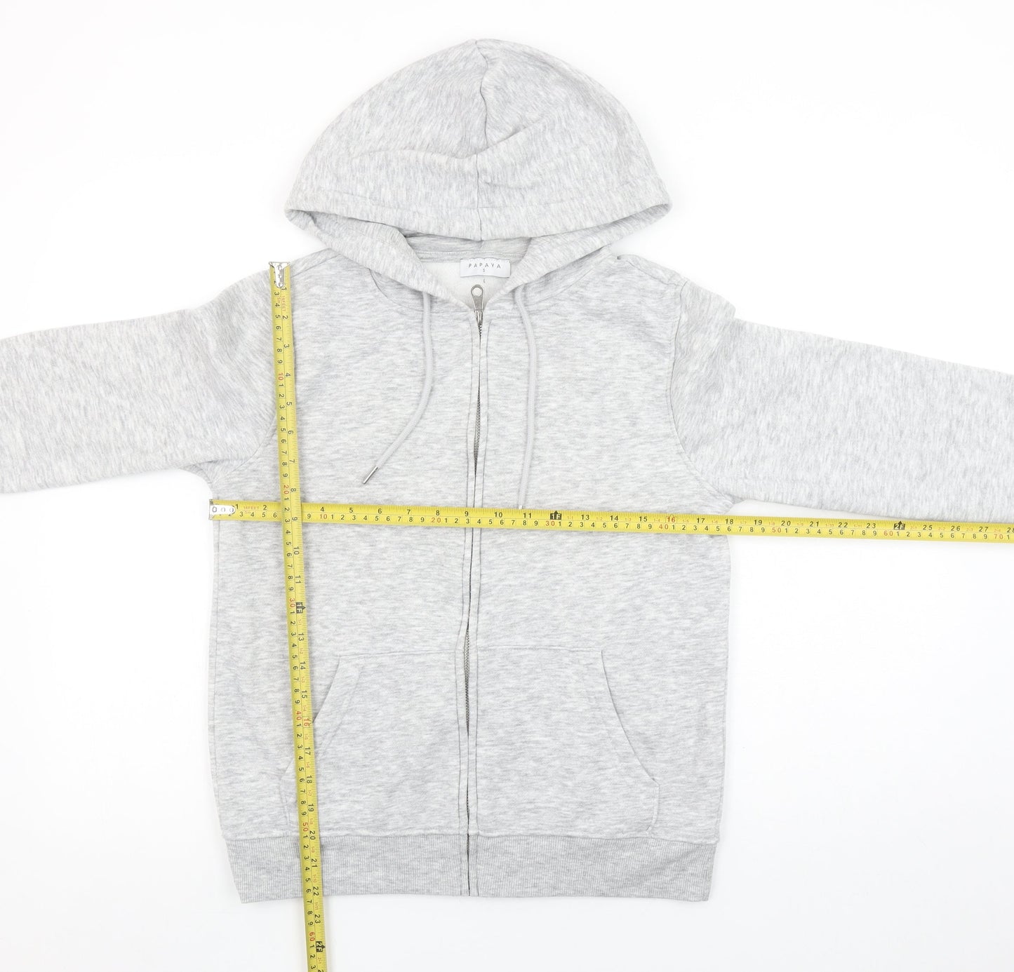 Papaya Women’s Grey Full Zip Hoodie Small Polyester Blend