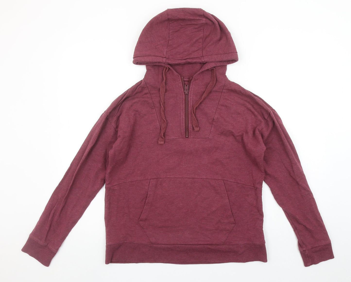 BAM Women's Burgundy 1/4 Zip Hooded Pullover Sweatshirt Size S
