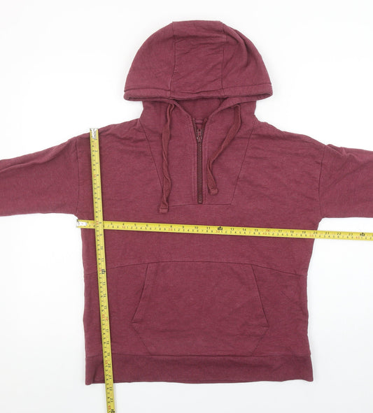 BAM Women's Burgundy 1/4 Zip Hooded Pullover Sweatshirt Size S