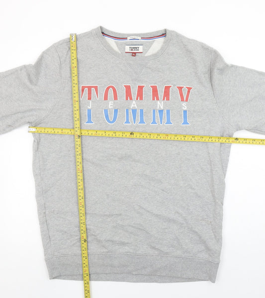 Tommy Jeans Men's Grey XL Regular Fit Logo Sweatshirt