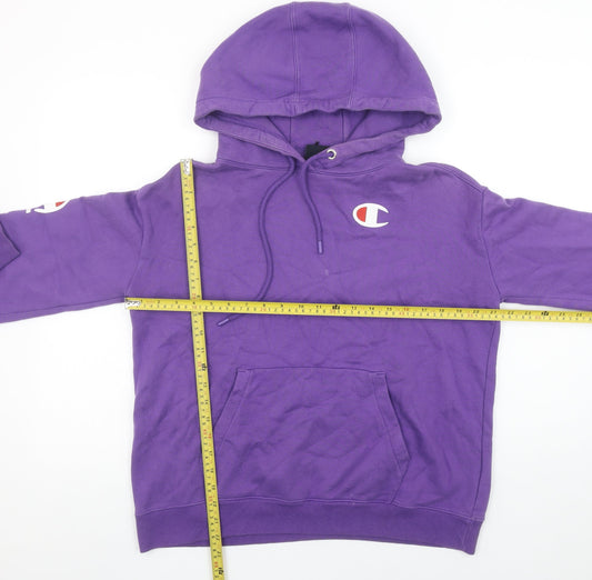Champion Men's Purple Pullover Hoodie Size S Logo Graphic Sweatshirt
