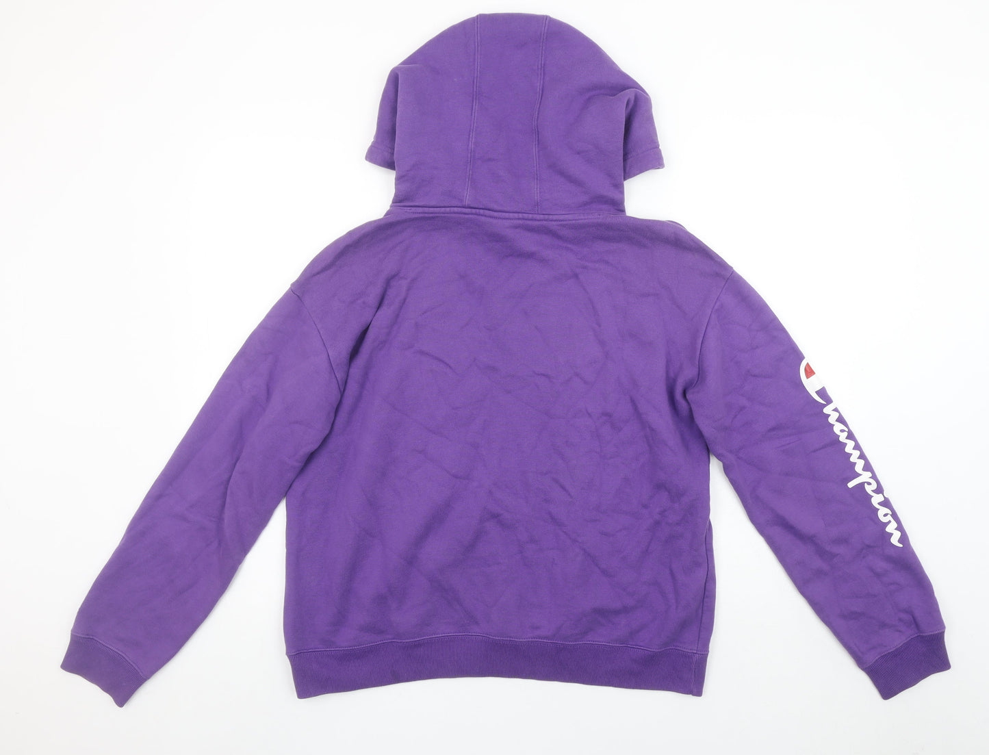 Champion Men's Purple Pullover Hoodie Size S Logo Graphic Sweatshirt