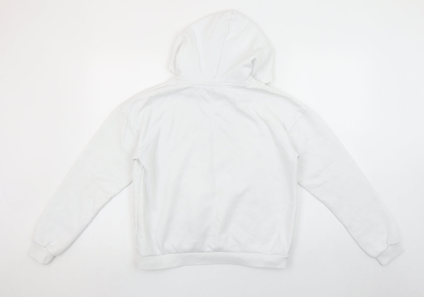 FILA Women White XS Pullover Hoodie Cotton Blend Logo Design