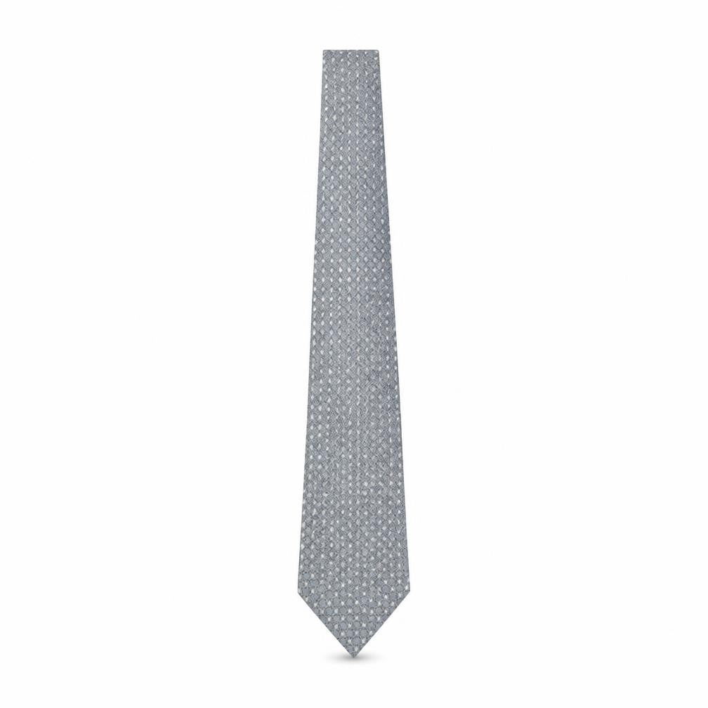 Soprano Men's Grey Geometric Woven Designer Tie One Size