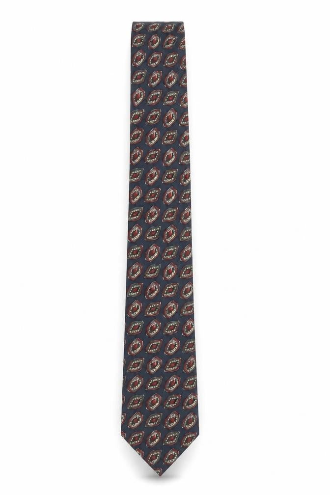 Marks and Spencer Men’s Blue Geometric Pointed Tie 100% Polyester Vintage