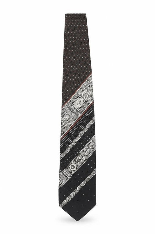Don Carlo Creation Men's Black Geometric Polyester Tie 176