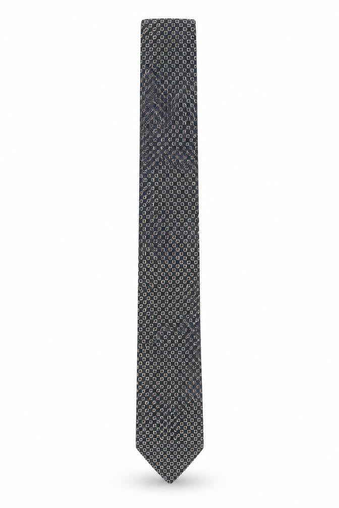 Next Men's Blue Geometric Silk Slim Tie One Size