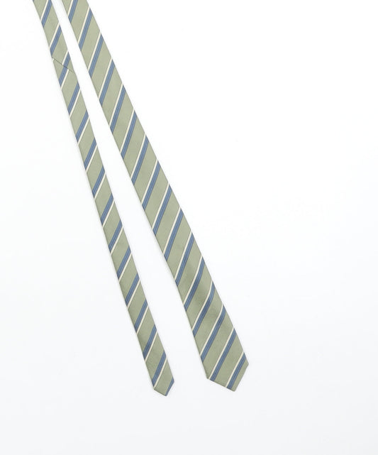 Hardy Amies at Hepworths Men's Green Striped Slim Tie One Size Vintage