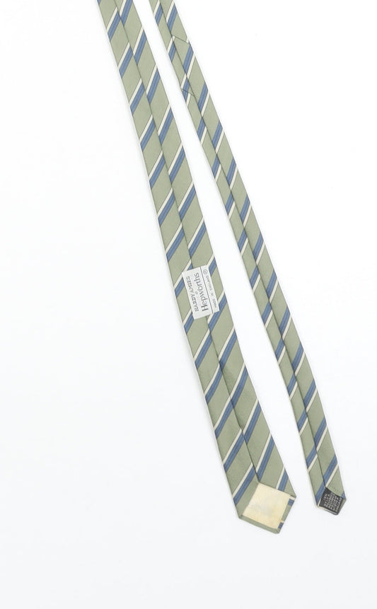 Hardy Amies at Hepworths Men's Green Striped Slim Tie One Size Vintage