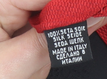 Hugo Boss Men's Red Slim Silk Woven Tie Made in Italy One Size