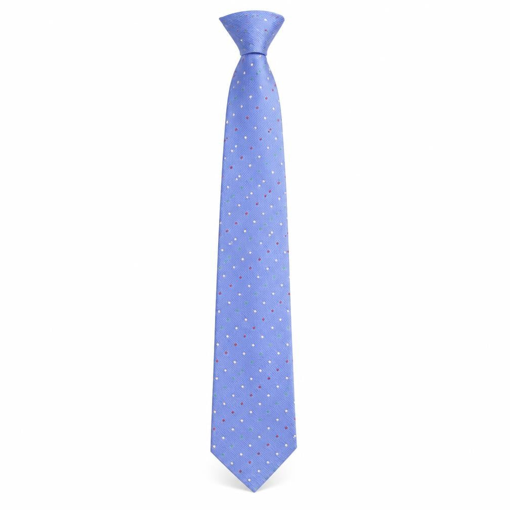 T.M. Lewin Men's Blue Polka Dot Silk Tie - Elegant Designer Style