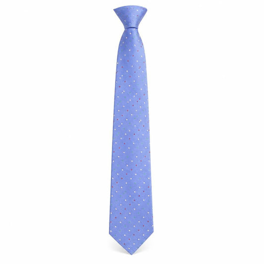 T.M. Lewin Men's Blue Polka Dot Silk Tie - Elegant Designer Style