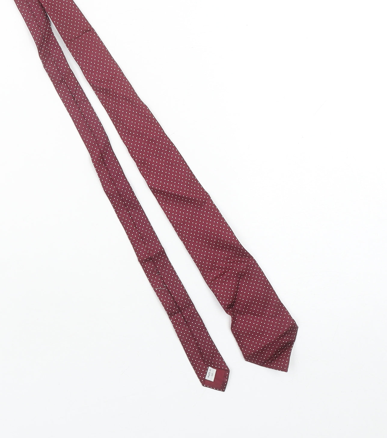 Allander Men's Burgundy Polka Dot Silk Tie Made in Britain