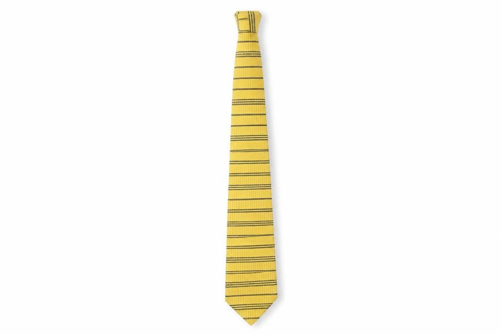 Marks and Spencer Men's Yellow Striped Tie Polyester Slim Style