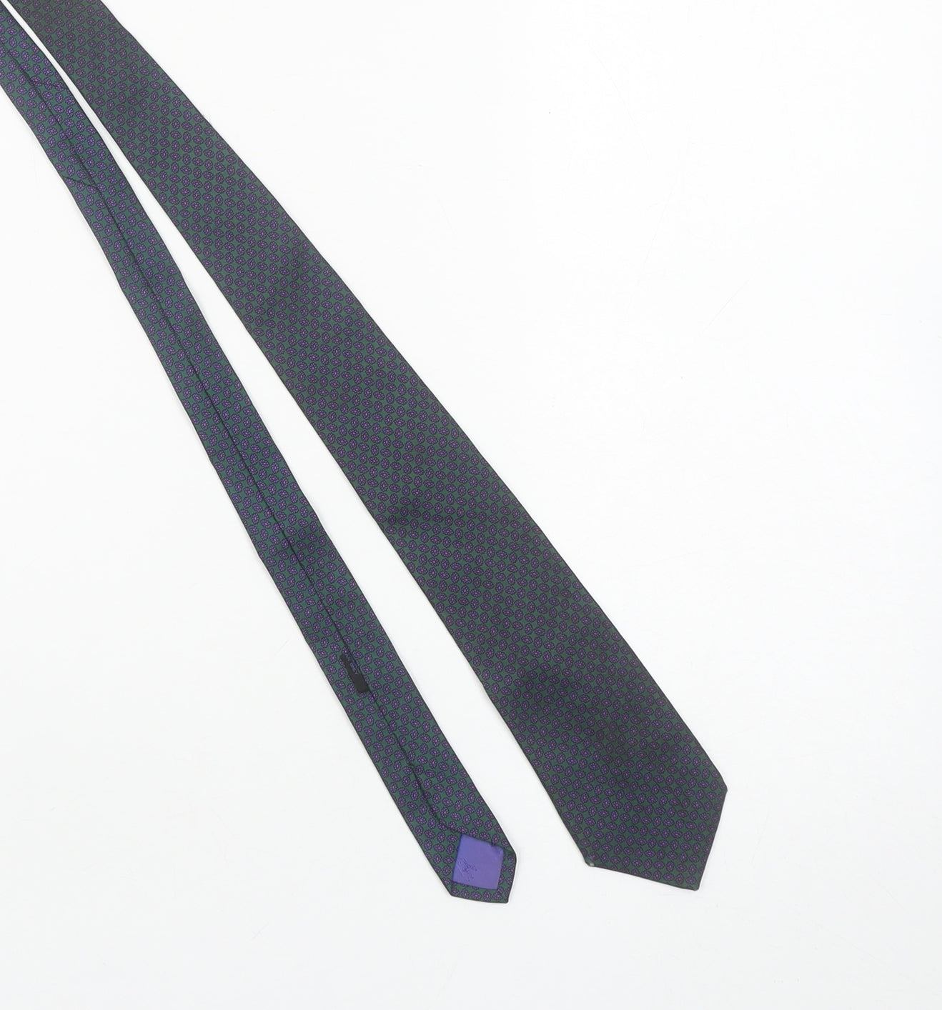 Austin Reed Men’s Green Silk Geometric Woven Designer Tie