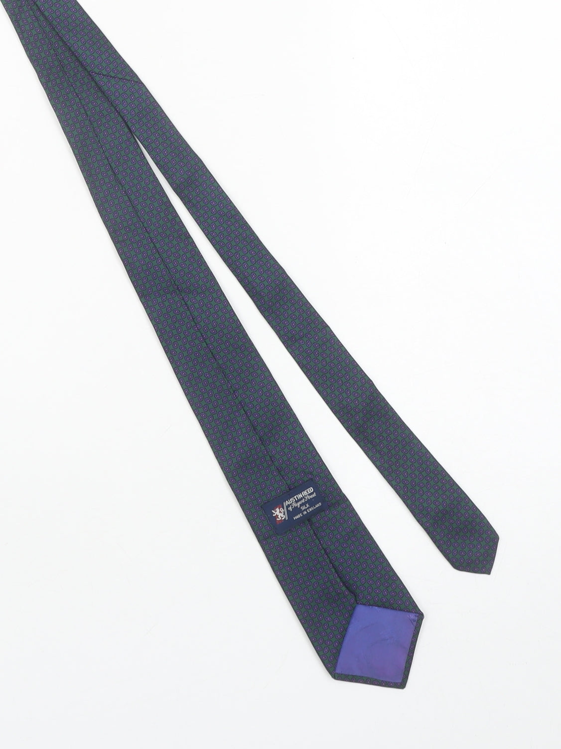 Austin Reed Men’s Green Silk Geometric Woven Designer Tie