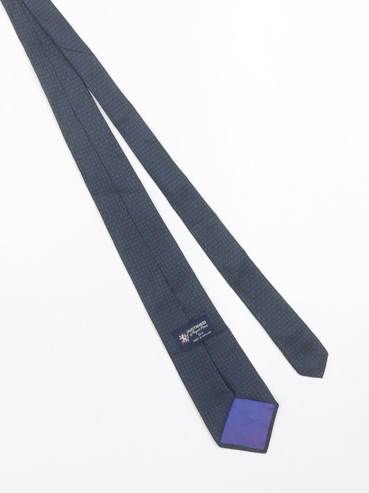 Austin Reed Men’s Green Silk Geometric Woven Designer Tie