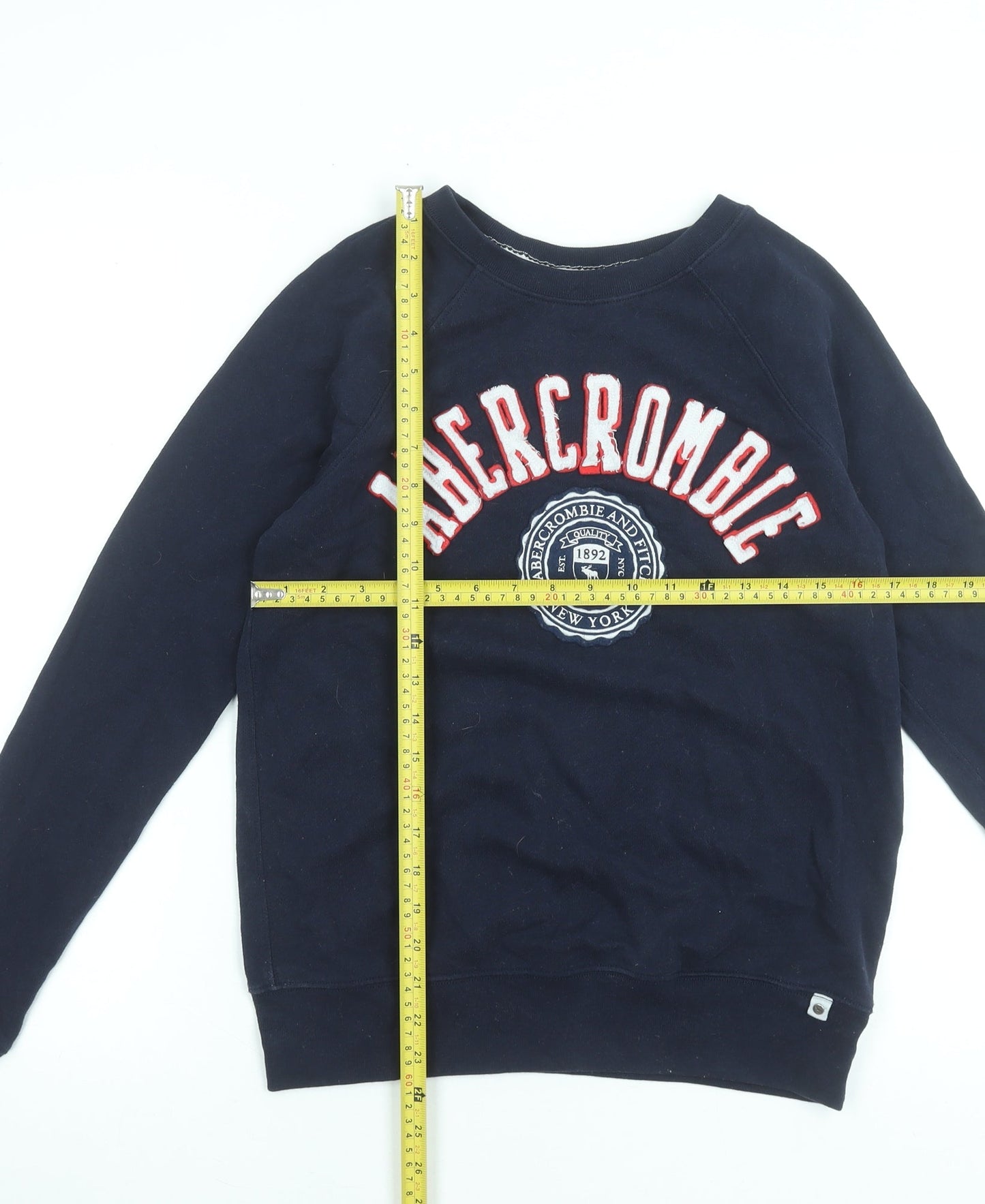 Mens UK S Regular Abercrombie & Fitch Blue Pullover Sweatshirt