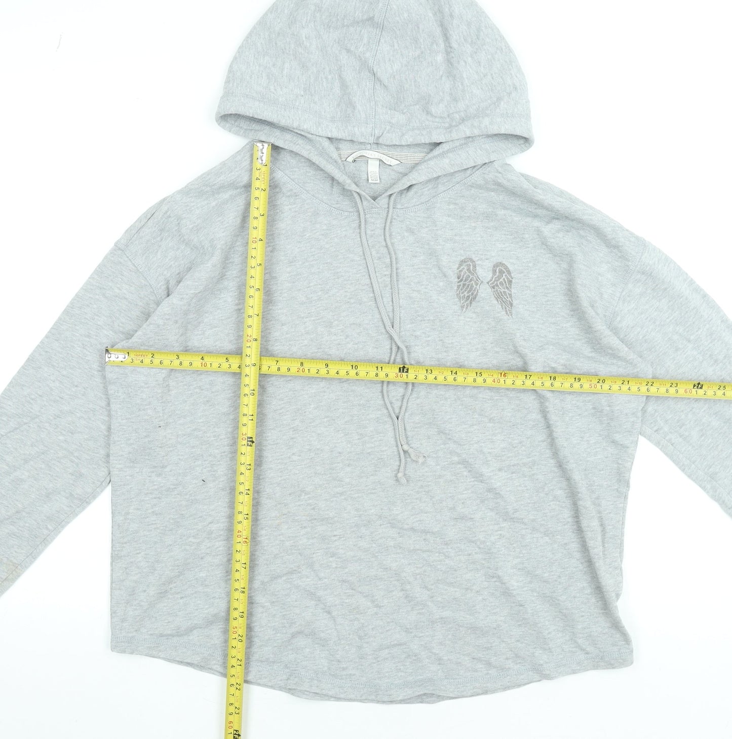 Victoria’s Secret Women’s Grey Sequin Hoodie Size M Pullover Cotton Blend