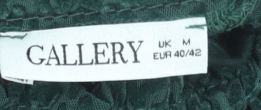 Gallery Womens Green Animal Print Long Sleeve Tunic Blouse Size M