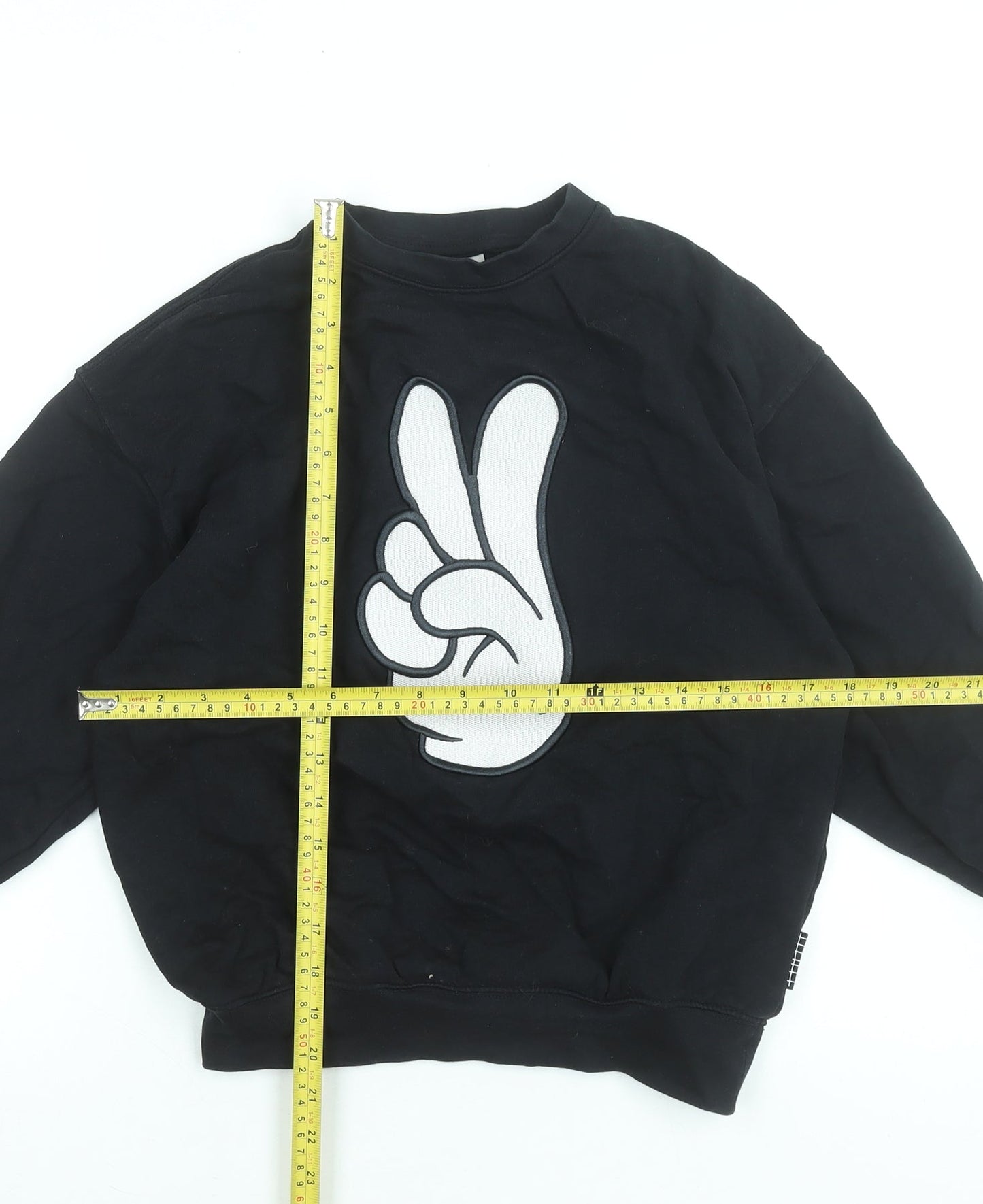 Molo Boys Black Cotton Crew Neck Pullover Sweatshirt Size 146