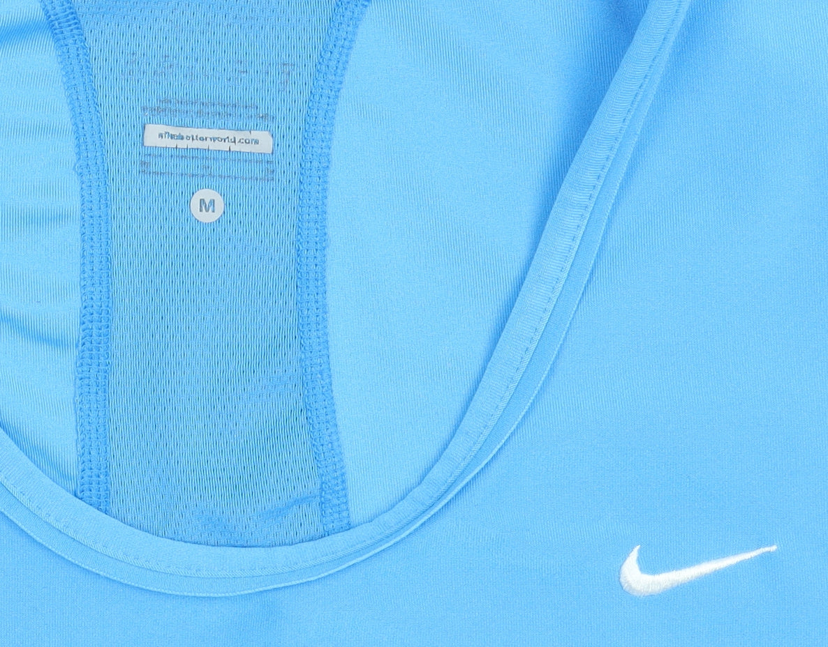 Nike Women's Blue Dri-Fit Scoop Neck Short Sleeve Sports T-Shirt Size M