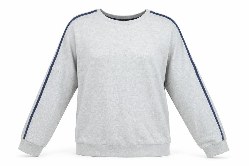 Next Women Grey Crew Neck Pullover Sweatshirt L Cotton Blend