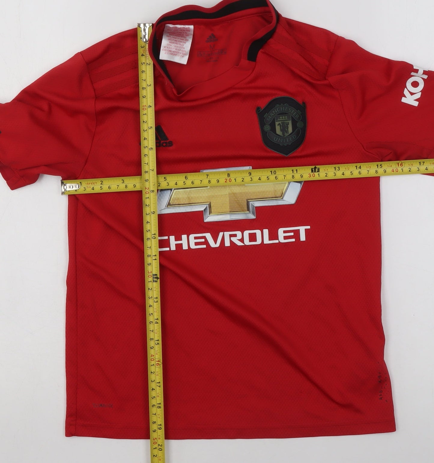 Adidas Boys Red Manchester United Football Jersey Short Sleeve Size M