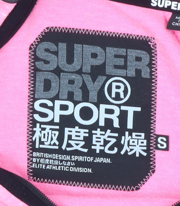 Superdry Sport Women's Pink Full Zip Hoodie Size S