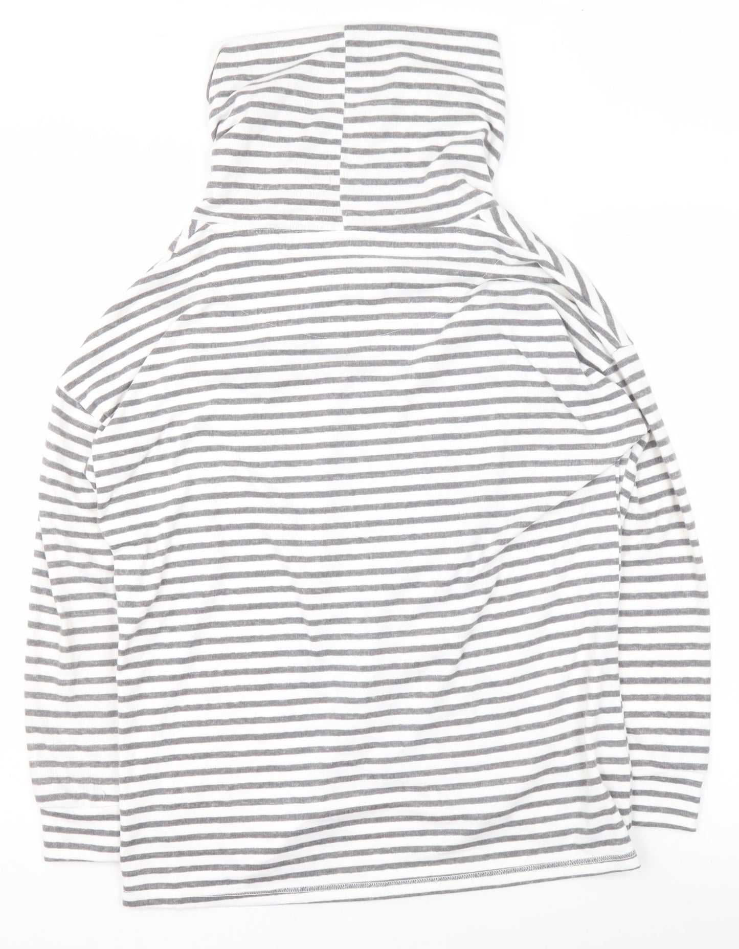Tu Women’s Grey Stripe Size 10 Cowl Neck Pullover Sweatshirt
