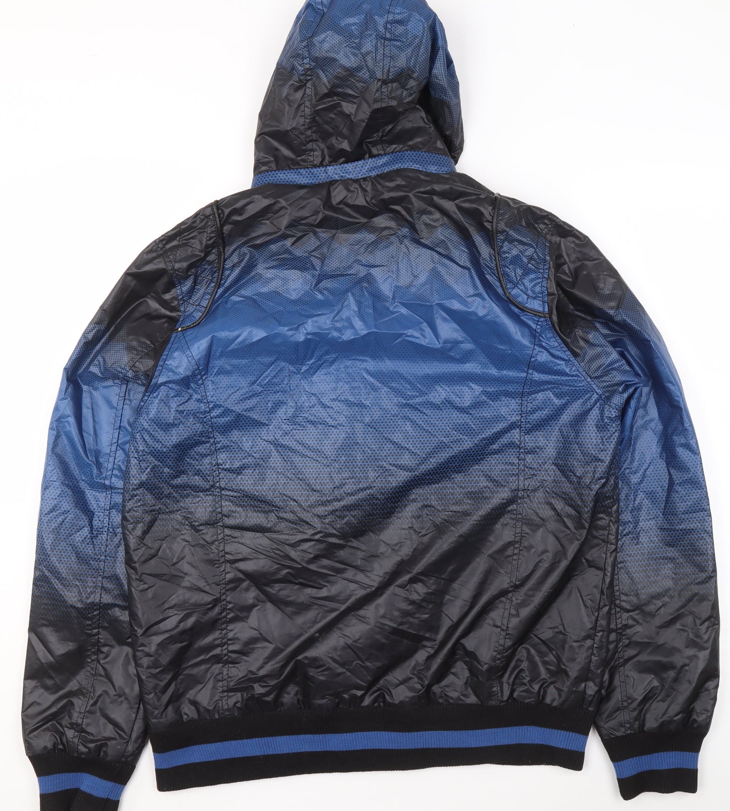So Cool Boys Blue XL Hooded Windbreaker Jacket with Full Zip Pockets