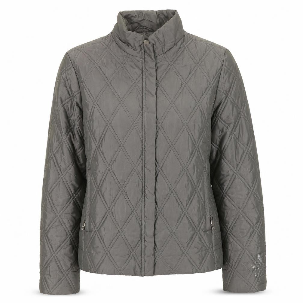Murphy & Nye Women's Grey Quilted Mid-Length Jacket Size M