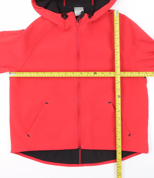 Nike Girls Red Full Zip Softshell Hoodie - M Sportswear Activewear