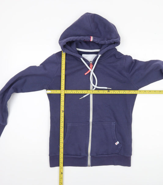 Superdry Womens Navy Full Zip Hoodie Size 12 Cotton Blend