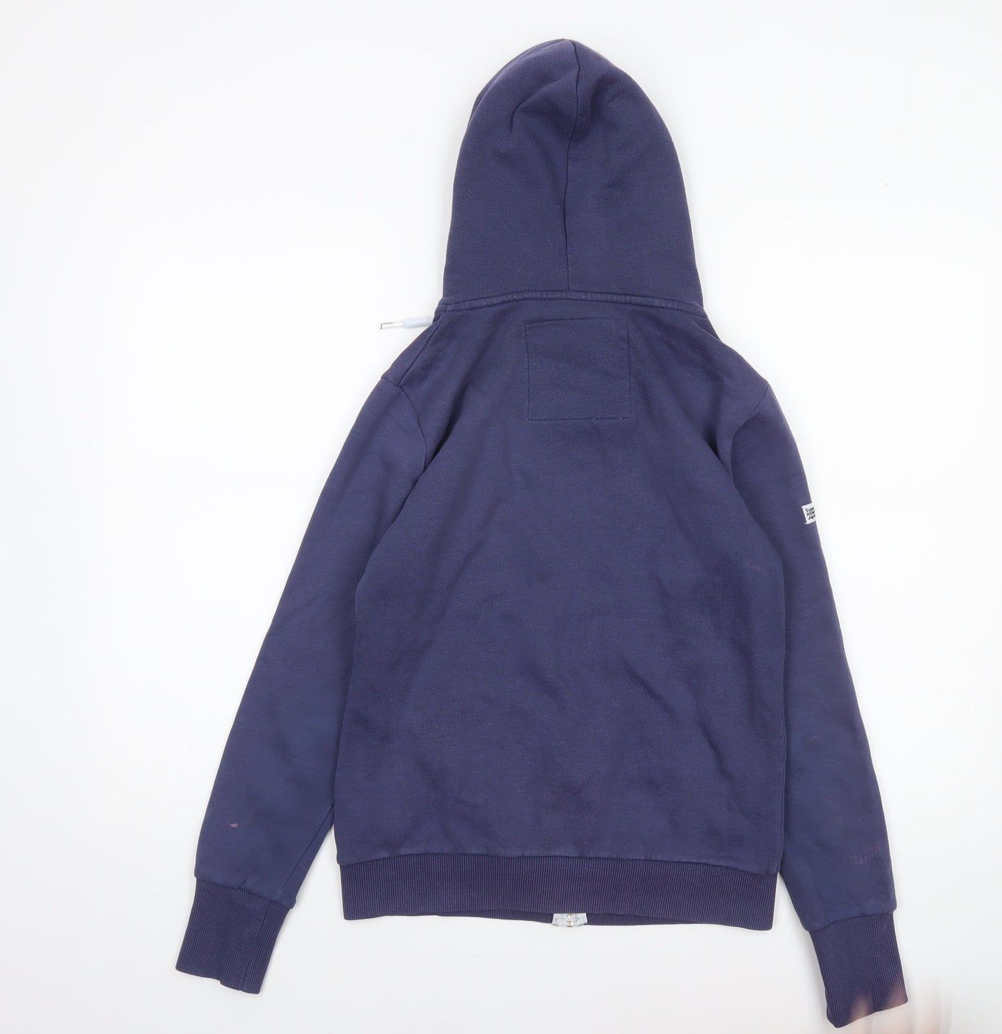 Superdry Womens Navy Full Zip Hoodie Size 12 Cotton Blend