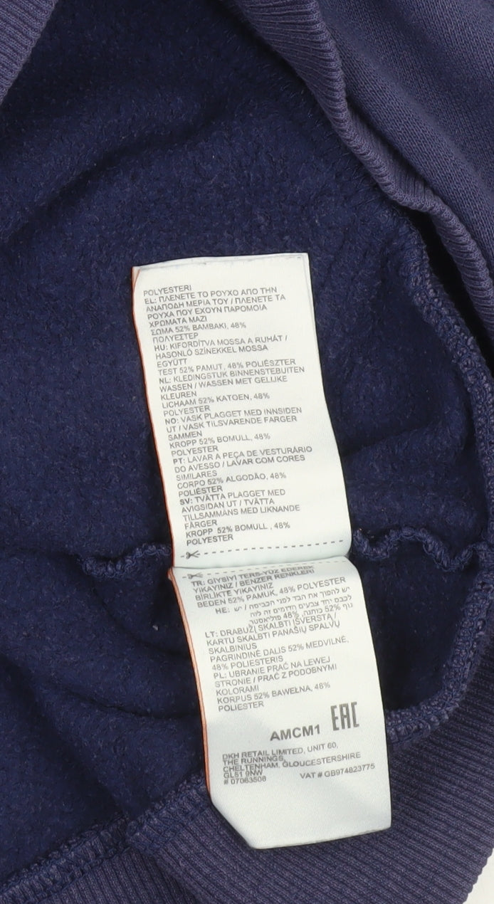 Superdry Womens Navy Full Zip Hoodie Size 12 Cotton Blend