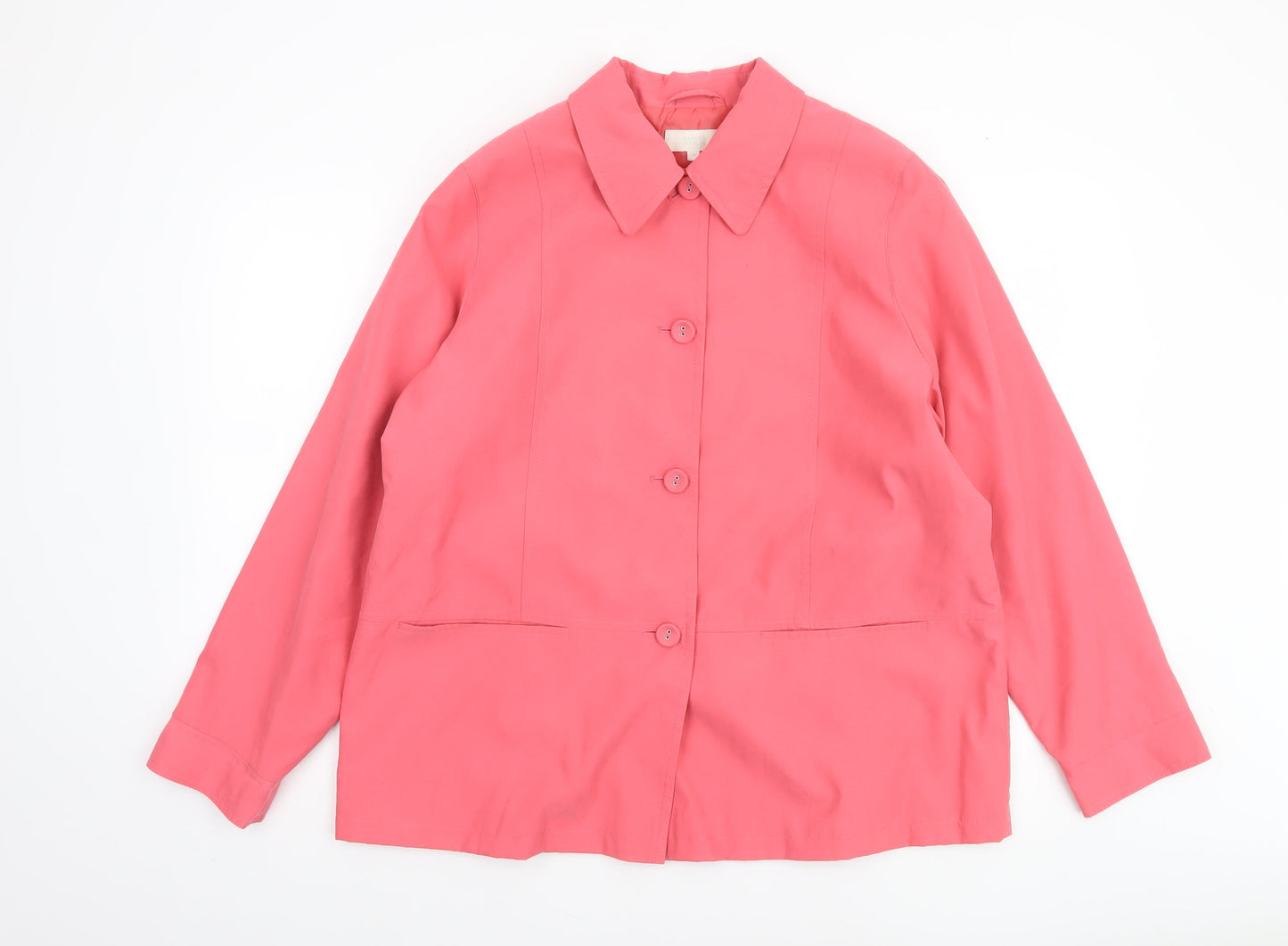 Marks and Spencer Women's Pink Polyester Button Jacket UK 20
