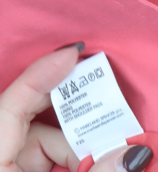 Marks and Spencer Women's Pink Polyester Button Jacket UK 20
