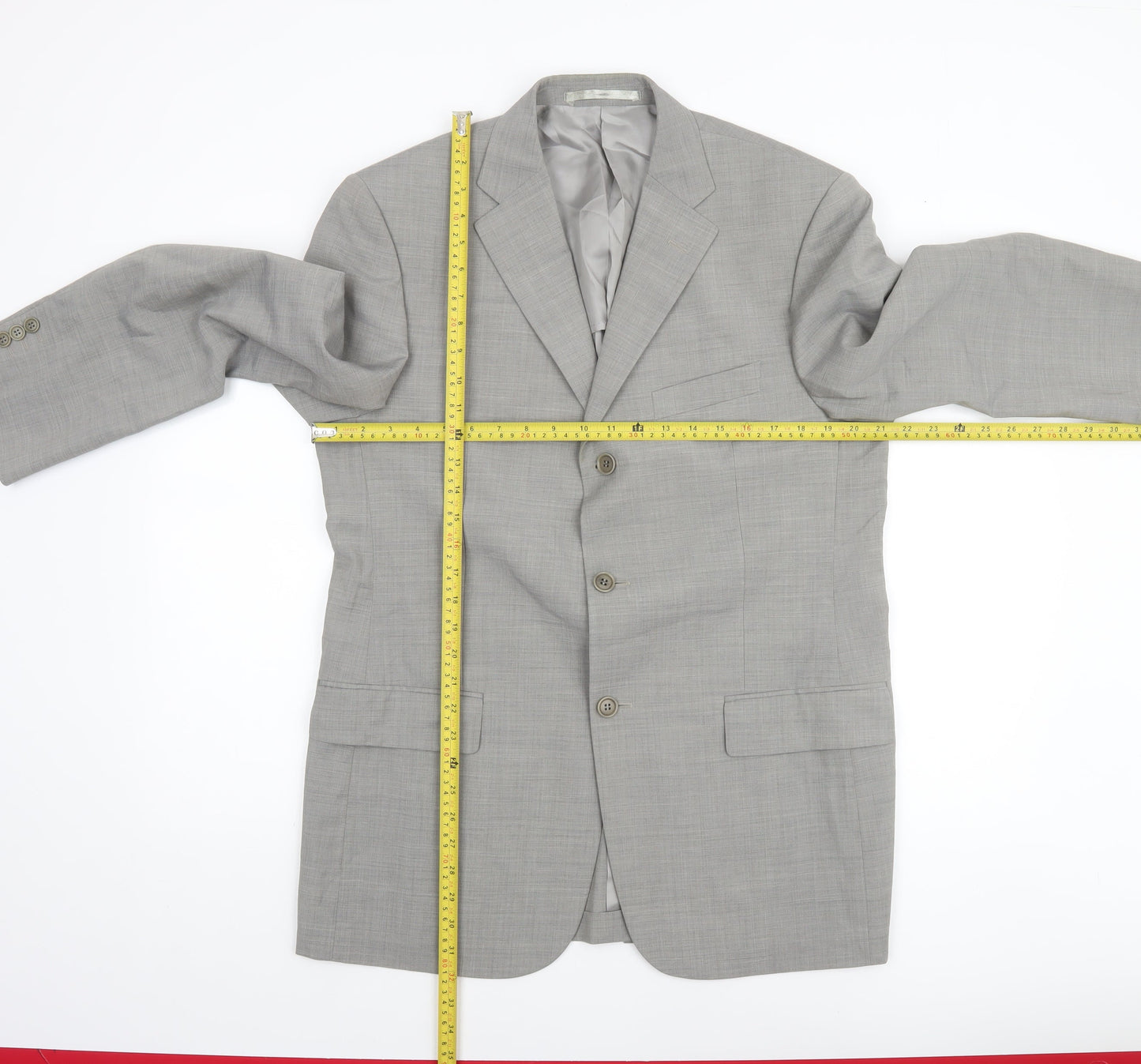 Marks and Spencer Men's Grey Wool Blend 40 Regular Blazer Jacket