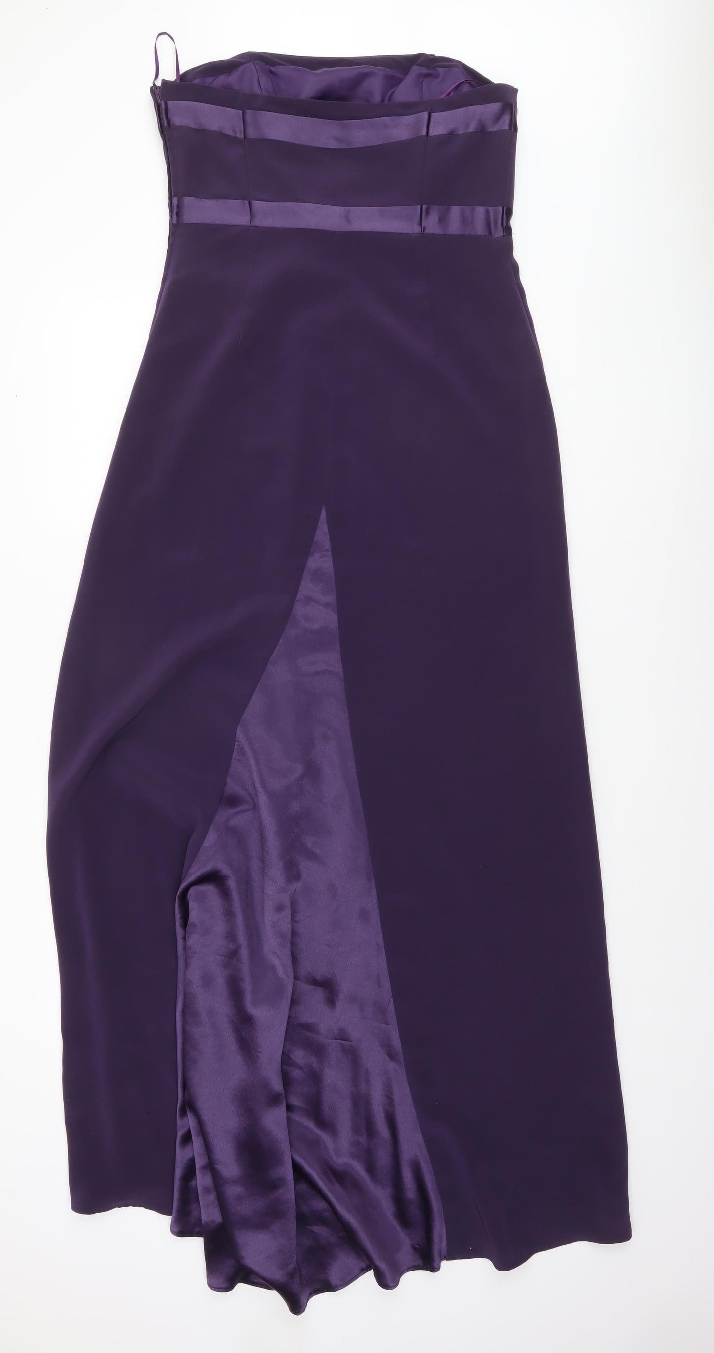 Next Women’s Purple Strapless Long Satin Formal A-Line Dress Size 12