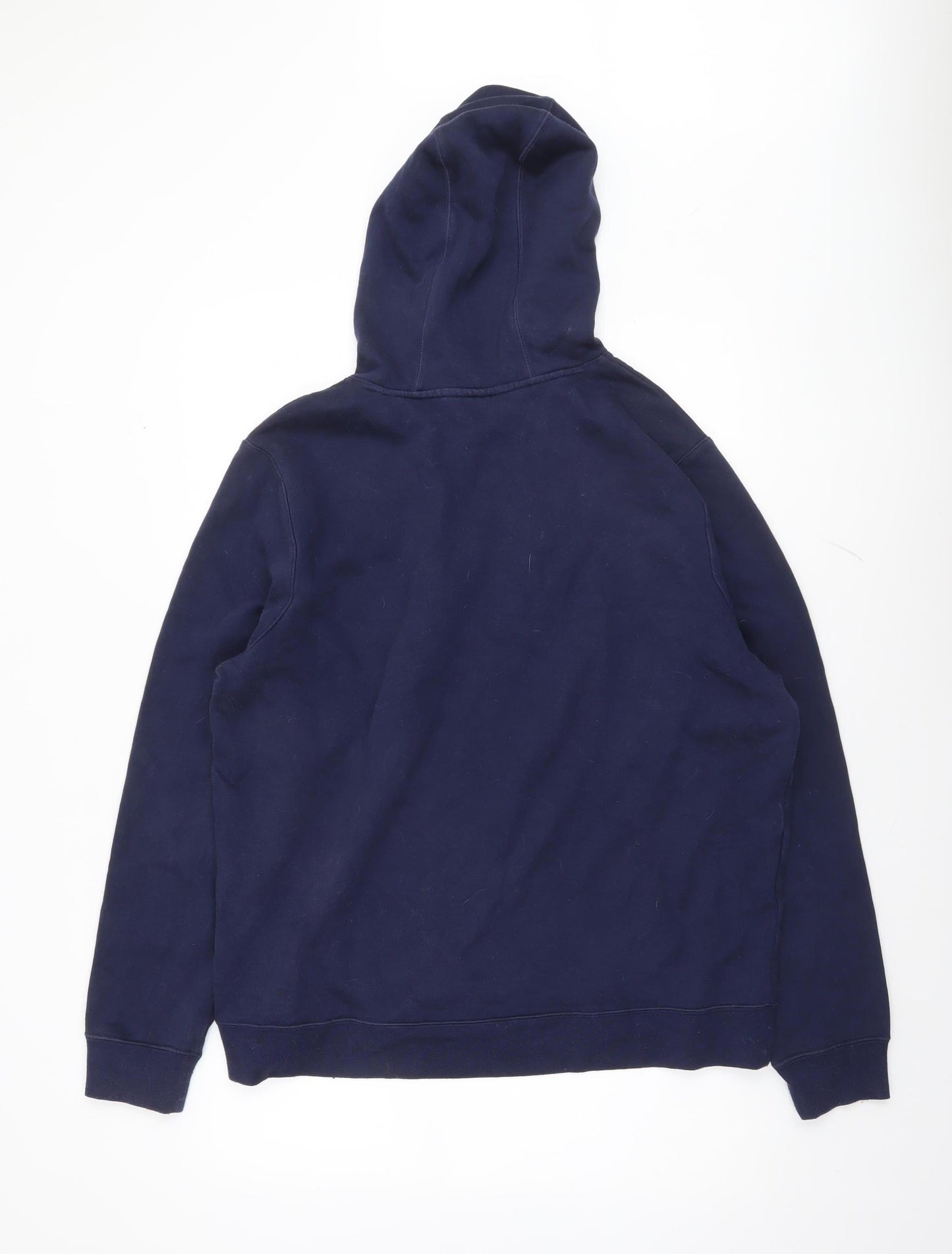 Fila Men's Blue Pullover Hoodie L Logo Fleece Sportswear