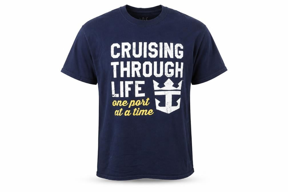 Royal Caribbean Men’s Blue Crew Neck Graphic Print T-Shirt Size L