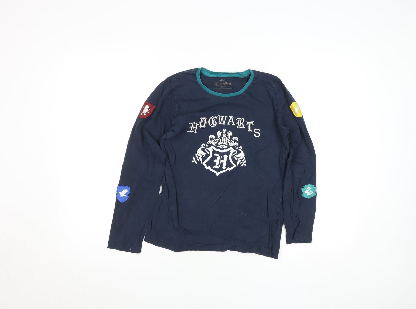 Marks and Spencer Boys Blue Harry Potter Long Sleeve Hogwarts T-Shirt 10-11 Years