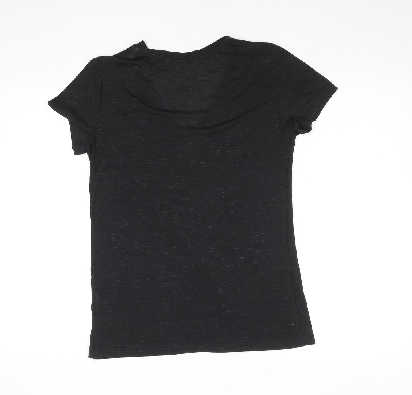 Adidas Womens Black V-Neck Slim Fit Short Sleeve Sports T-Shirt Size L