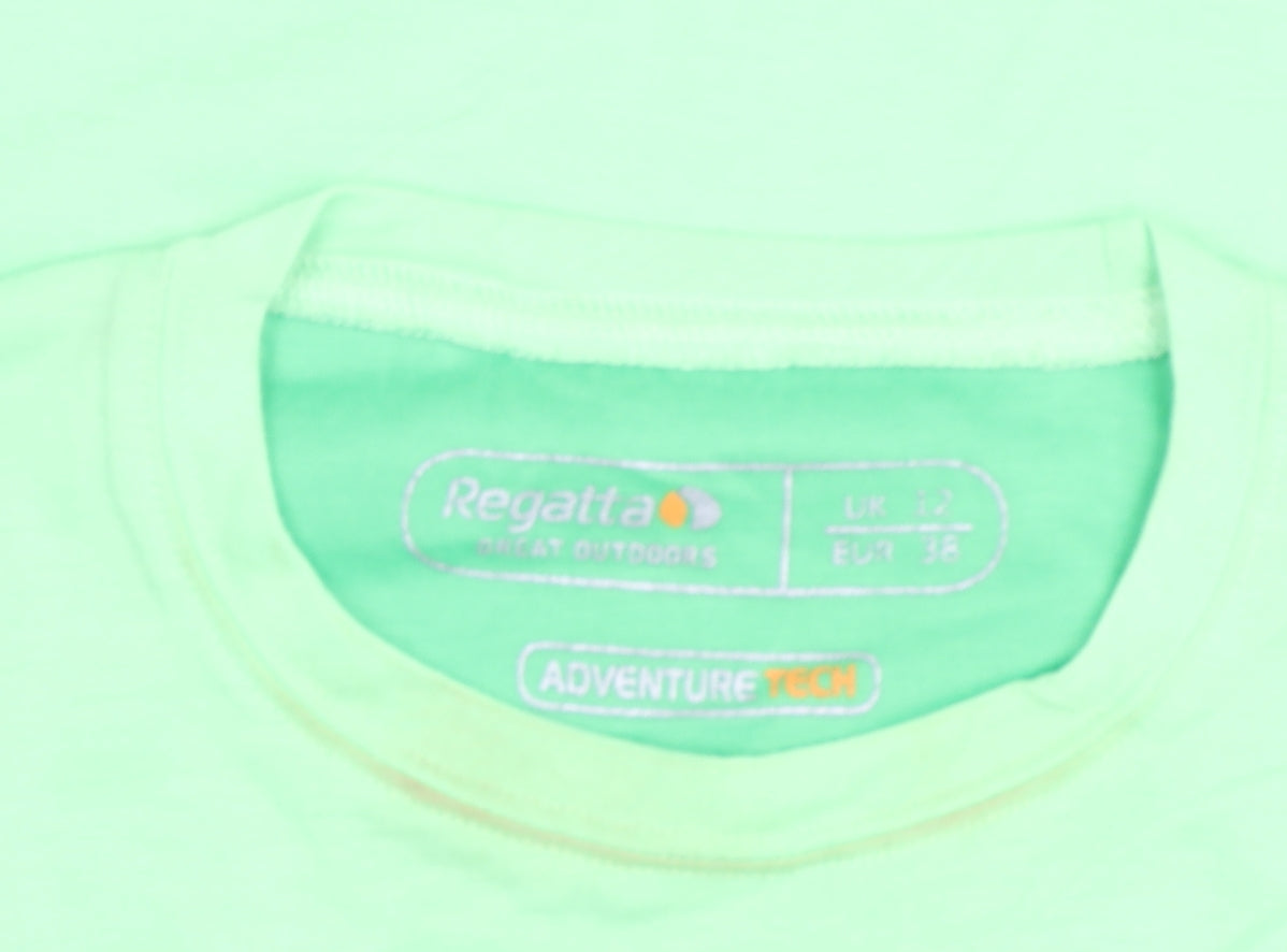 Womens UK Size 12 Regatta Green Cotton T-Shirt