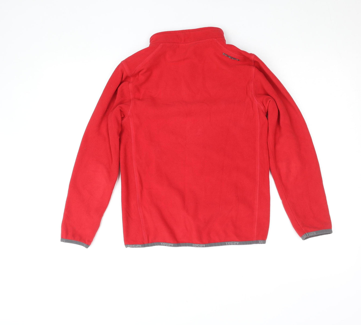 TOG24 Boys Red Fleece 1/4 Zip Pullover Top 11-12 Years Outdoor Warm Layer