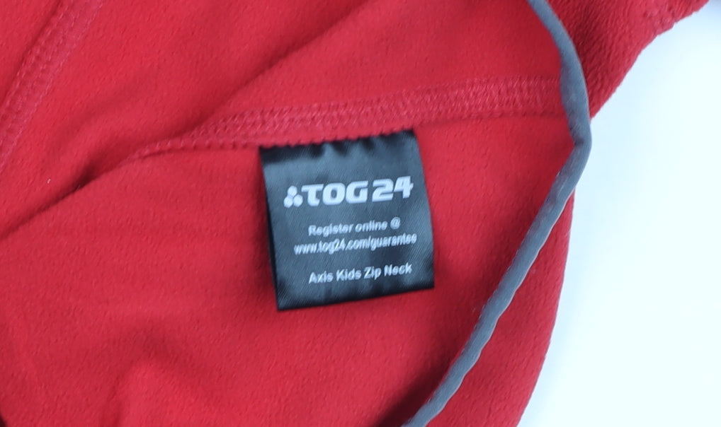 TOG24 Boys Red Fleece 1/4 Zip Pullover Top 11-12 Years Outdoor Warm Layer